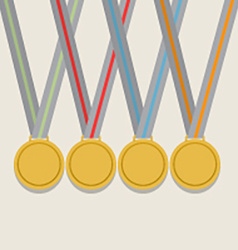 Many Golden Medals With Colorful Ribbon