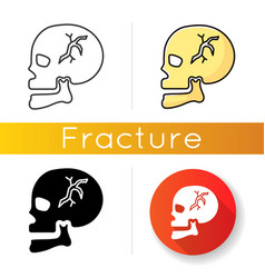 Skull Fracture Icon Cranial Bone Break Dangerous