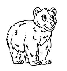 Baby Bear Isolated Coloring Page For Kids