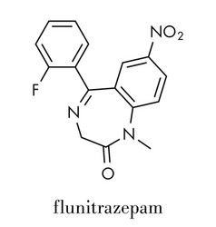 Flunitrazepam Hypnotic Drug Molecule Skeletal