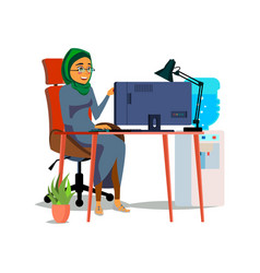 Happy Muslim Woman Ceo Reading Financial Report