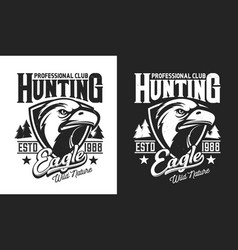 Hunting Club T-shirt Print Eagle Hunter Mascot