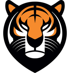 Bengal Tiger Logo In Orange Black And White