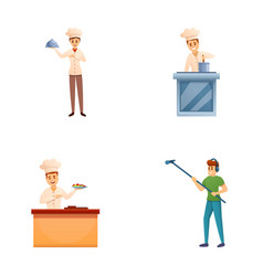 Culinary Show Icons Set Cartoon Television