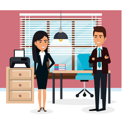 Elegant Business People In The Office Scene