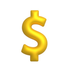 Golden Dollar Sign 3d Realistic Design Element