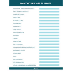 Monthly Budget Planner Template Expenses