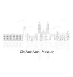 Outline Skyline Panorama Of City Chihuahua