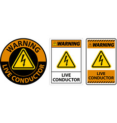 Warning Live Conductor Sign On White Background