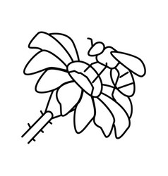 Bee Spring Flower Line Icon