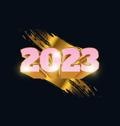 Happy New Year 2023 With Pink And Gold 3d Numbers