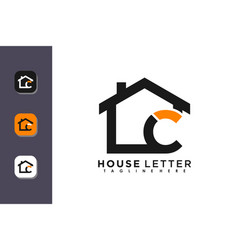 House Logo Design With Letter C Concept