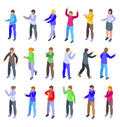 People Talking With Hand Gesture Icons Set