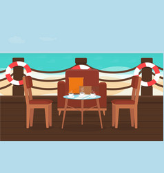 Terrace Of The Restaurant With Chairs And Tables