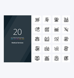 20 Medical Services Outline Icon For Presentation