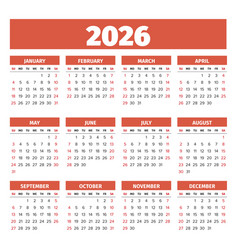 2026 Simple Calendar Weeks Start On Sunday