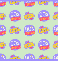 90s Seamless Pattern With Stickers Forever