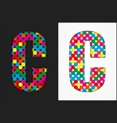 Bubble Letter C Glitter Character Of Colored Dots