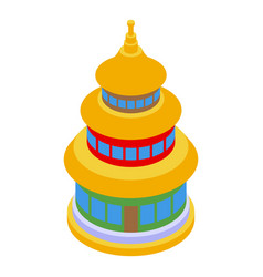 China Pagoda Icon Isometric Chinese