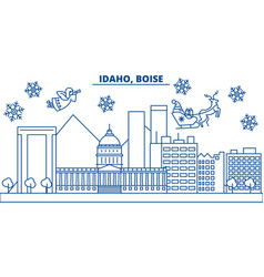 Usa Idaho Boise Winter City Skyline Merry