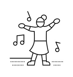 Dance Kid Leisure Line Icon