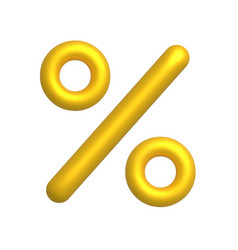 Golden Percent Sign On White Background Business