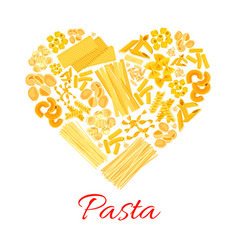 Pasta And Italian Macaroni Heart Poster