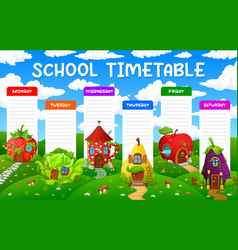 Cartoon Fairytale House Village Timetable Schedule