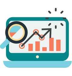 Graph And Laptop In Minimal Style