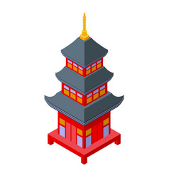 Pagoda Palace Icon Isometric Asian