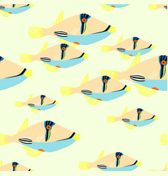 Seamless Pattern With Picasso Fish