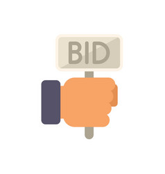 Bid Auction Hand Icon Flat Sell Price