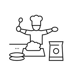 Cooking Kid Leisure Line Icon