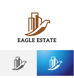 Eagle Hawk Bird City Building Real Estate Logo