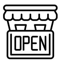 Open Store Icon Outline Map Shop