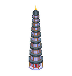 Pagoda House Icon Isometric Chinese