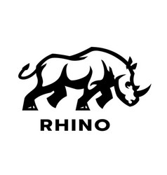 Rhino Logo Black And White Style