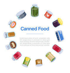 Canned Food Goods In Circle Poster