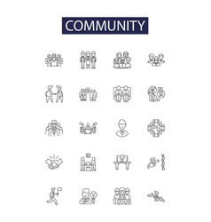 Community Line Icons And Signs Networking