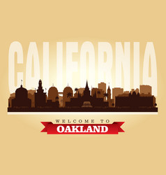 Oakland California City Skyline Silhouette