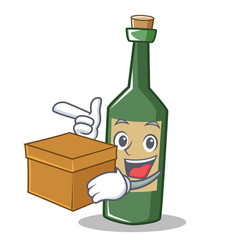 With Box Wine Bottle Character Cartoon