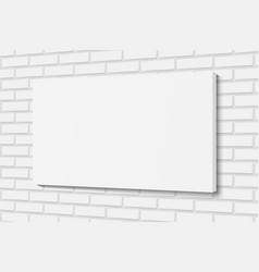 Blank White Canvas Frame On Brick Wall