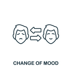 Change Of Mood Icon Line Element From