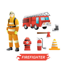 Set of firefighter emblems Royalty Free Vector Image