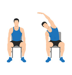 Man Doing Seated Side Bends Or Lat Stretch