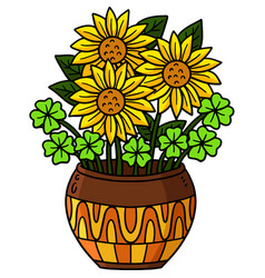 Saint Patricks Day Sun Flower Cartoon Clipart