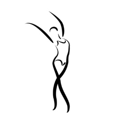 Sketched dancing woman isolated on white Vector Image