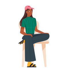 Young Sitting Person Concept