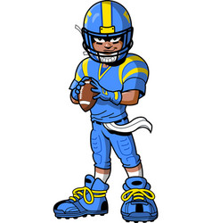 Black African American Football Player Cartoon