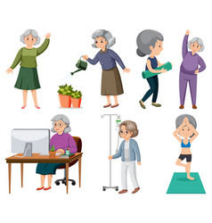 Collection Of Elderly People Icons